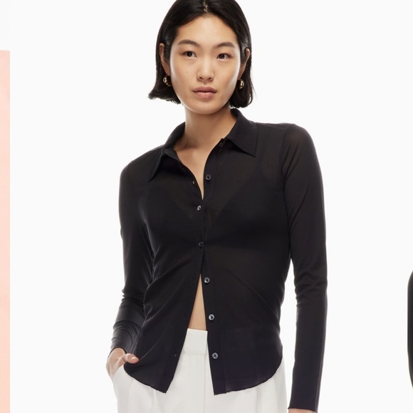 Aritzia mesh button up top - Picture 4 of 4